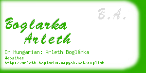 boglarka arleth business card